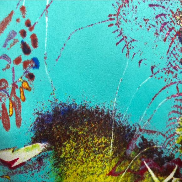 Natori Private Luxuries Blue Awai Charmeuse Kaftan Large Maxi Length‎ Oversized - Picture 10 of 16